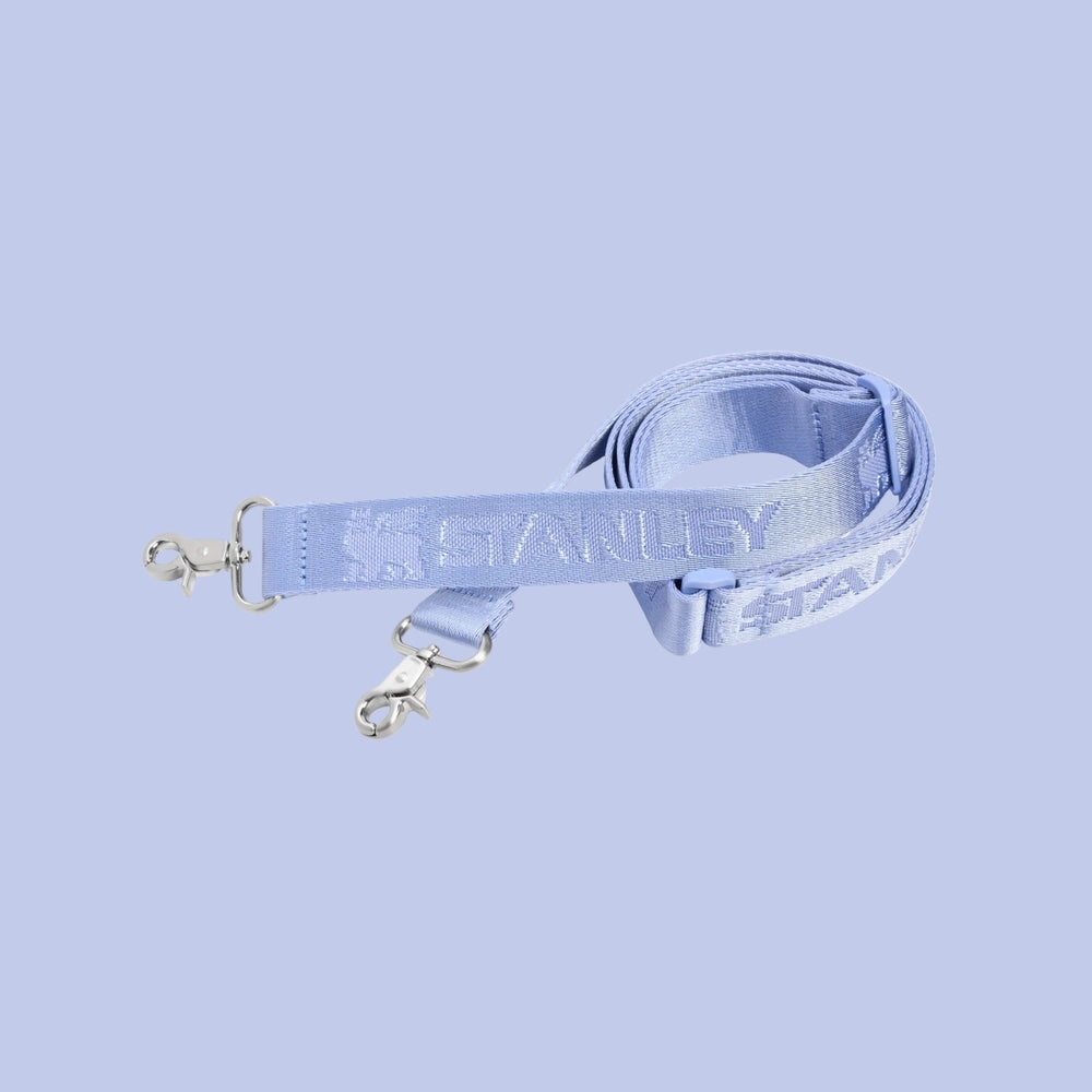 Stanley Allday Mini Lunchbox strap in light blue webbing, metal clasps clipped to loops to show adjustable carry