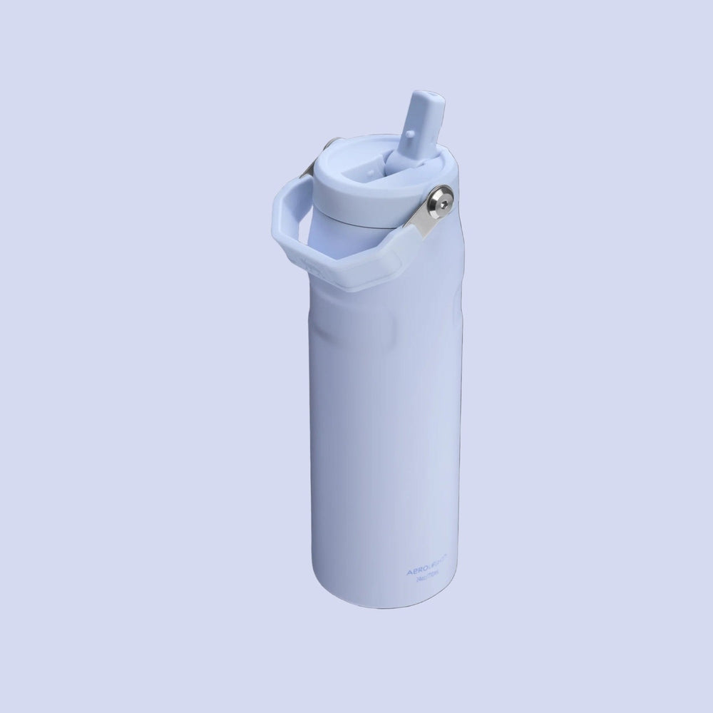 Stanley Iceflow Aerolight Flip Straw Vacuum Water Bottle 24oz in pale blue, flip straw lid ready to sip.