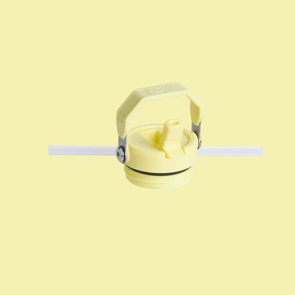 STANLEY Iceflow Aerolight Flip Straw Vacuum Water Bottle 24oz in yellow with a built-in carry handle and flip straw.