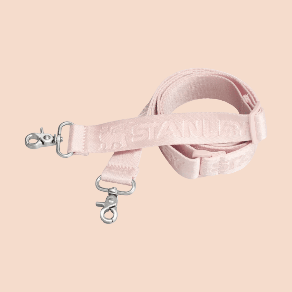 Stanley All Day Julienne mini cooler strap, pink polyester with metal clasps