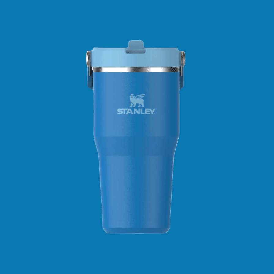 Stanley IceFlow Flip Straw 2.0 tumbler, 20 oz, blue with light-blue lid