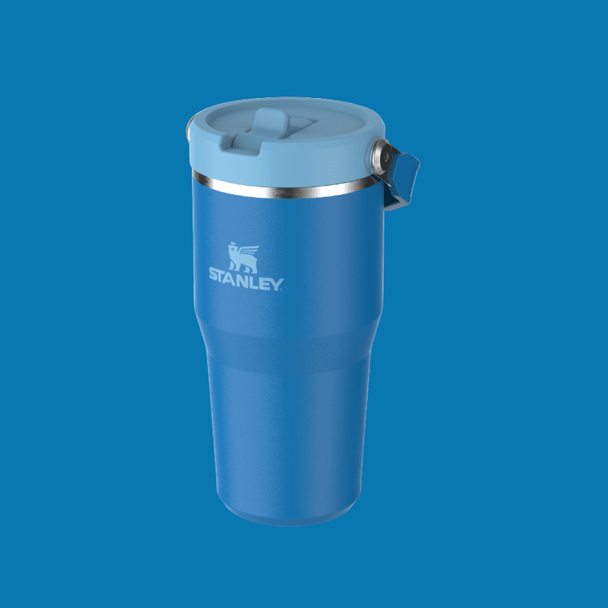 Stanley IceFlow Flip Straw 2.0 Tumbler, 20 oz, blue with light-blue lid