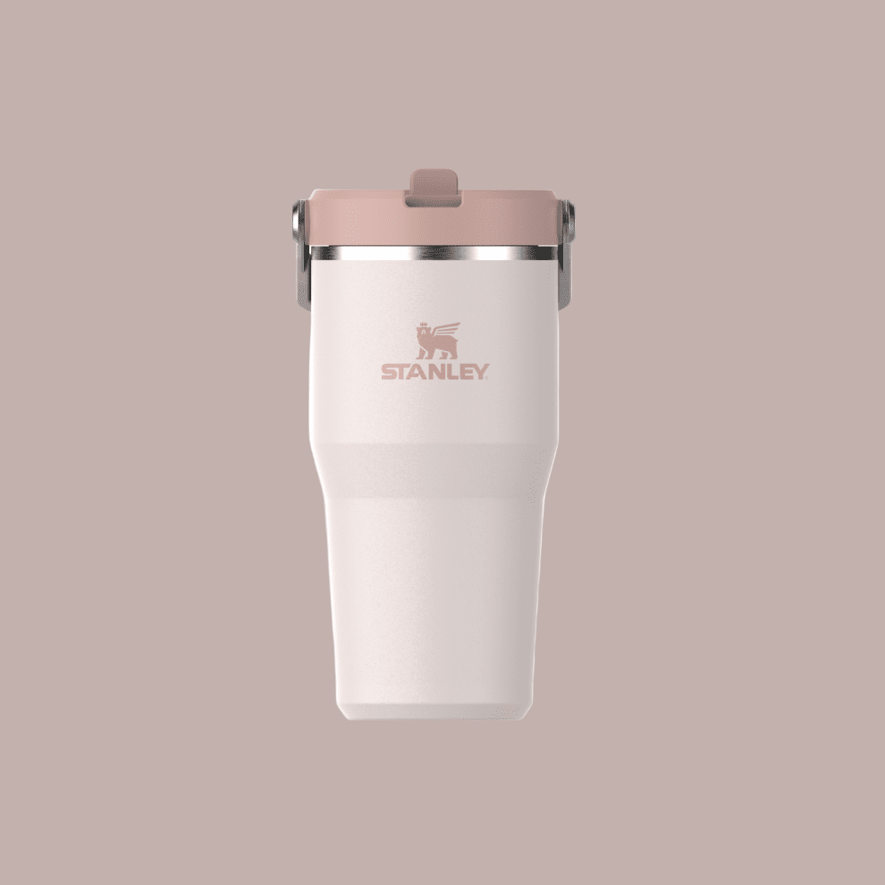 Stanley IceFlow Flip Straw 2.0 20 oz tumbler in rose pink with lid