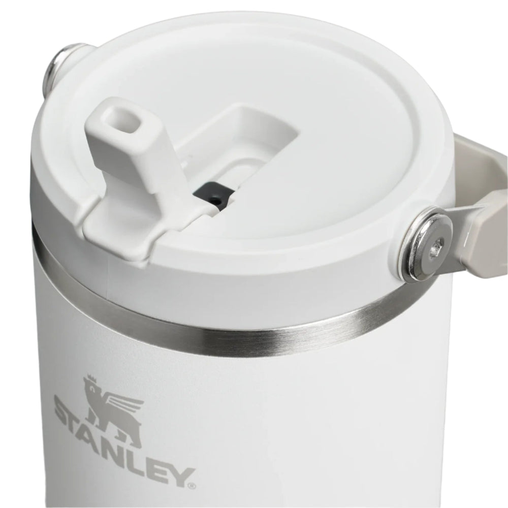 Stanley IceFlow Flip Straw 2.0 Tumbler, 40 oz white with stainless steel band