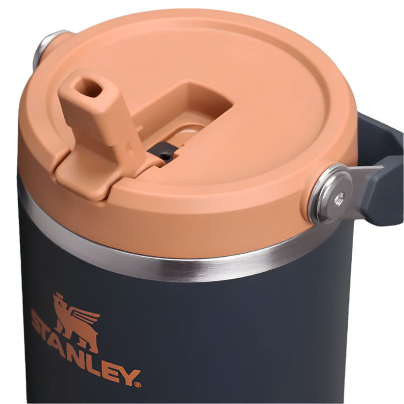 Stanley IceFlow Flip Straw 2.0 40 oz tumbler, navy body with peach lid