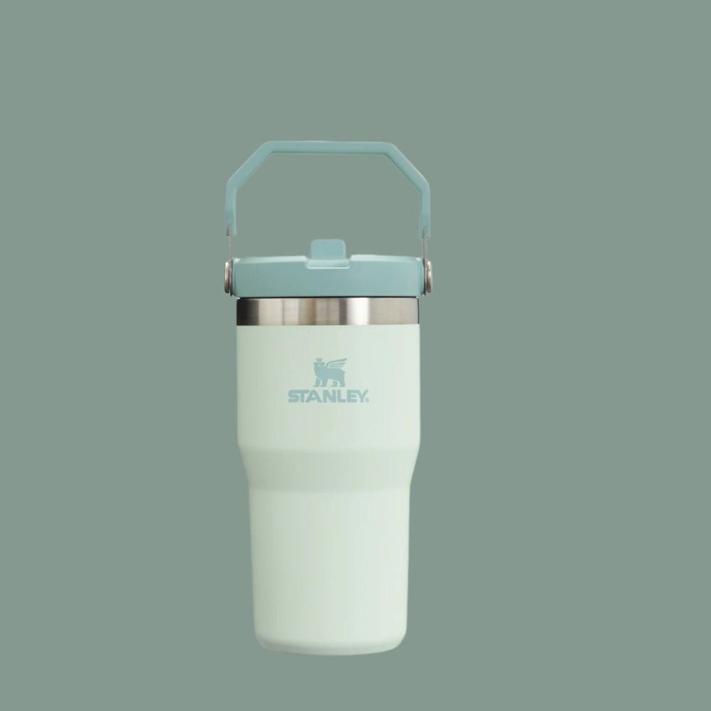 Stanley IceFlow Flip Straw Tumbler 20 oz mint green with teal handle