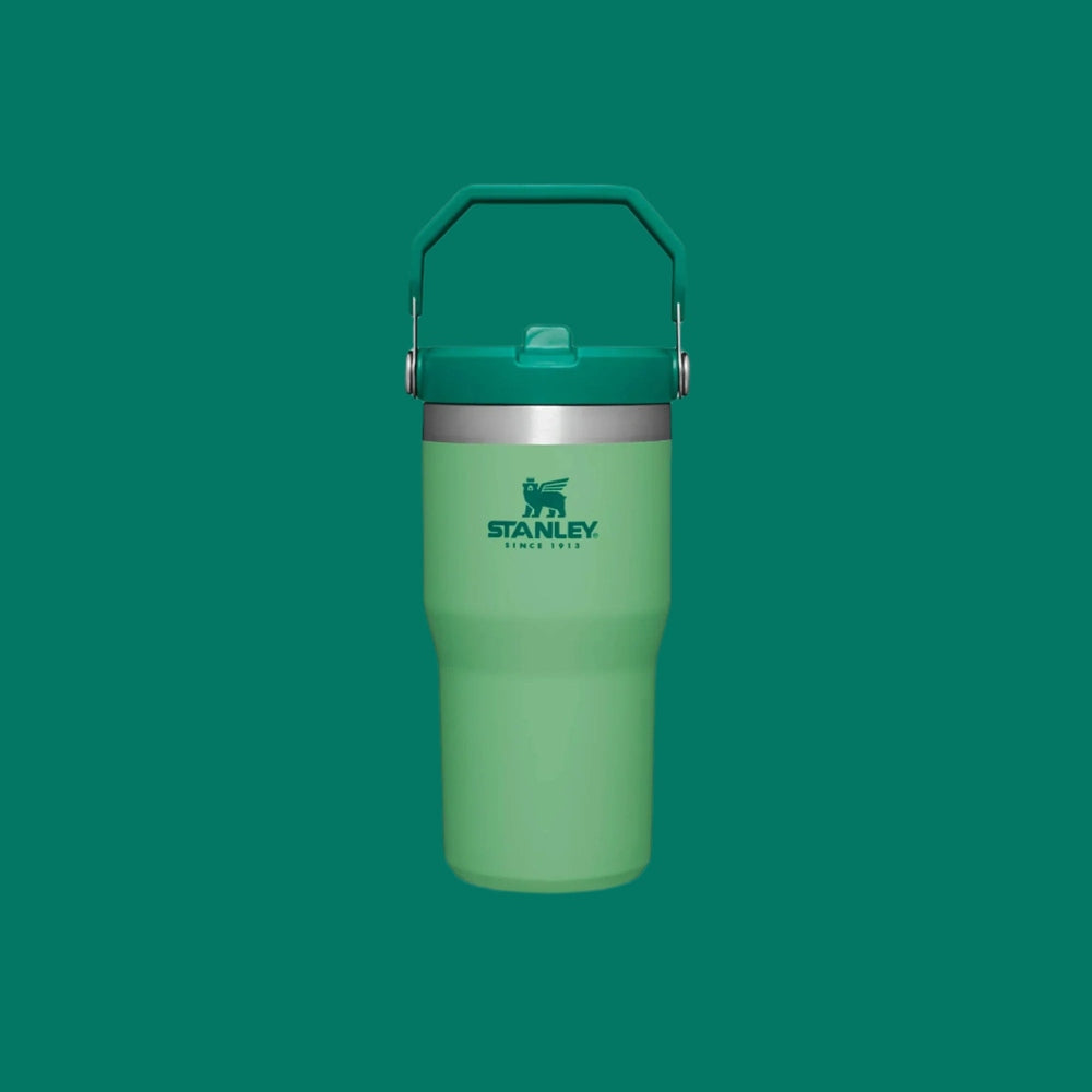 Stanely Iceflow flip-straw tumbler, 20 oz, green with carry handle
