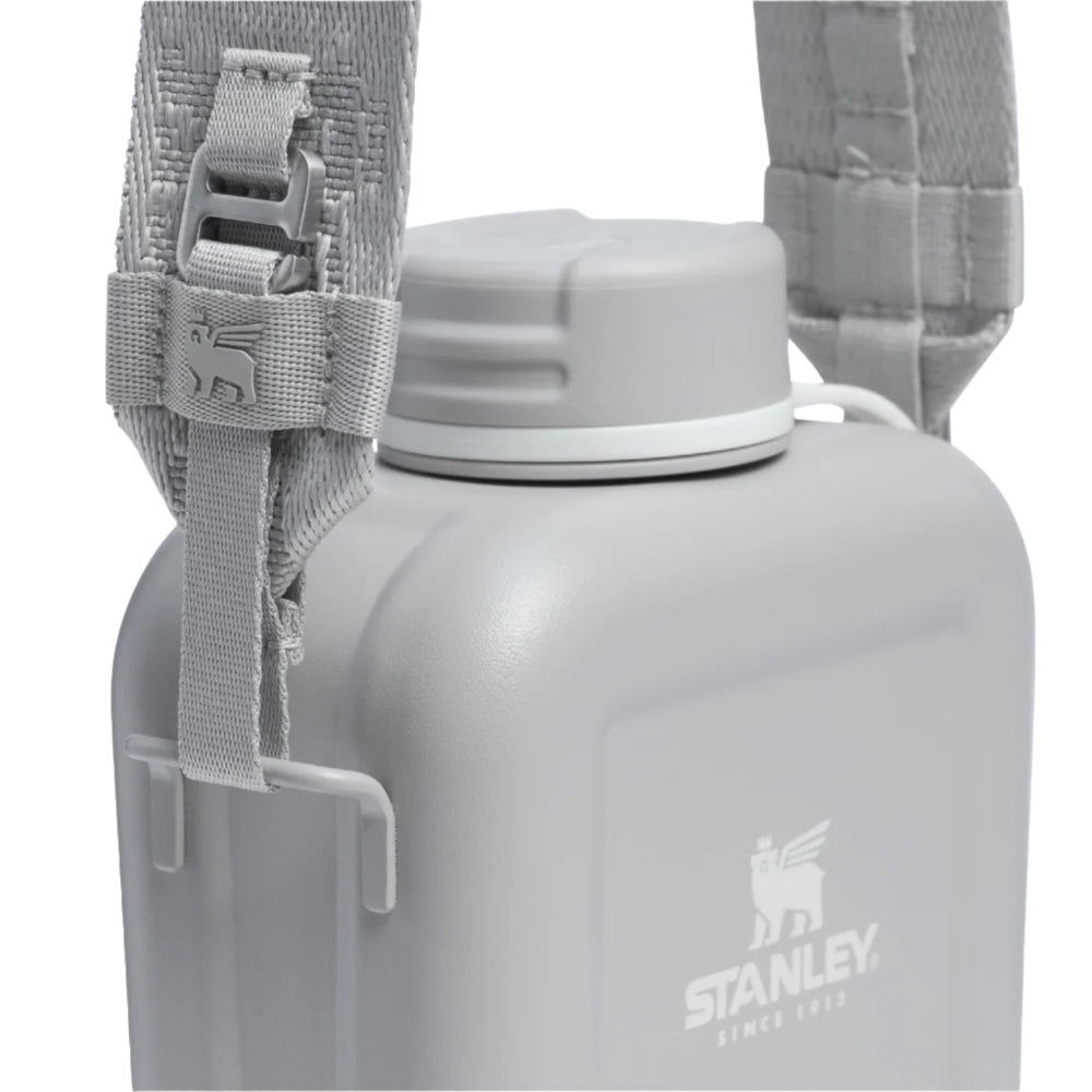 Stanley Next X Nature Canteen 25 oz with gray adjustable strap and screw-on lid