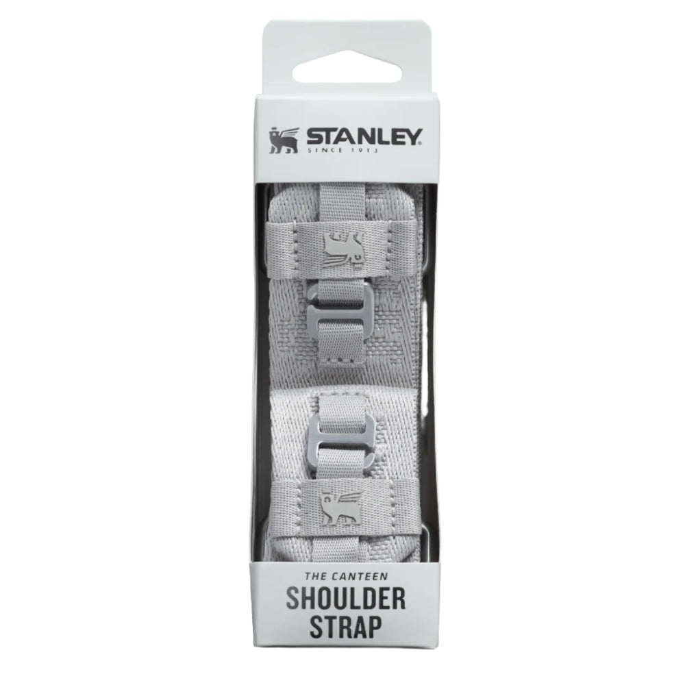 Stanley canteen shoulder strap in grey nylon with buckles; adjustable, STANLEY branding