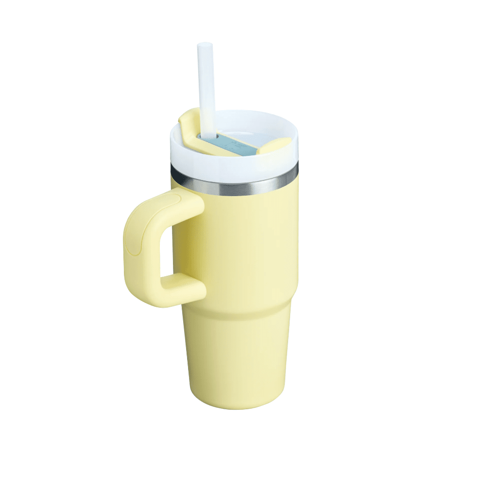 STANLEY Quencher H2.0 Flowstate tumbler with handle, pastel yellow, 20 oz