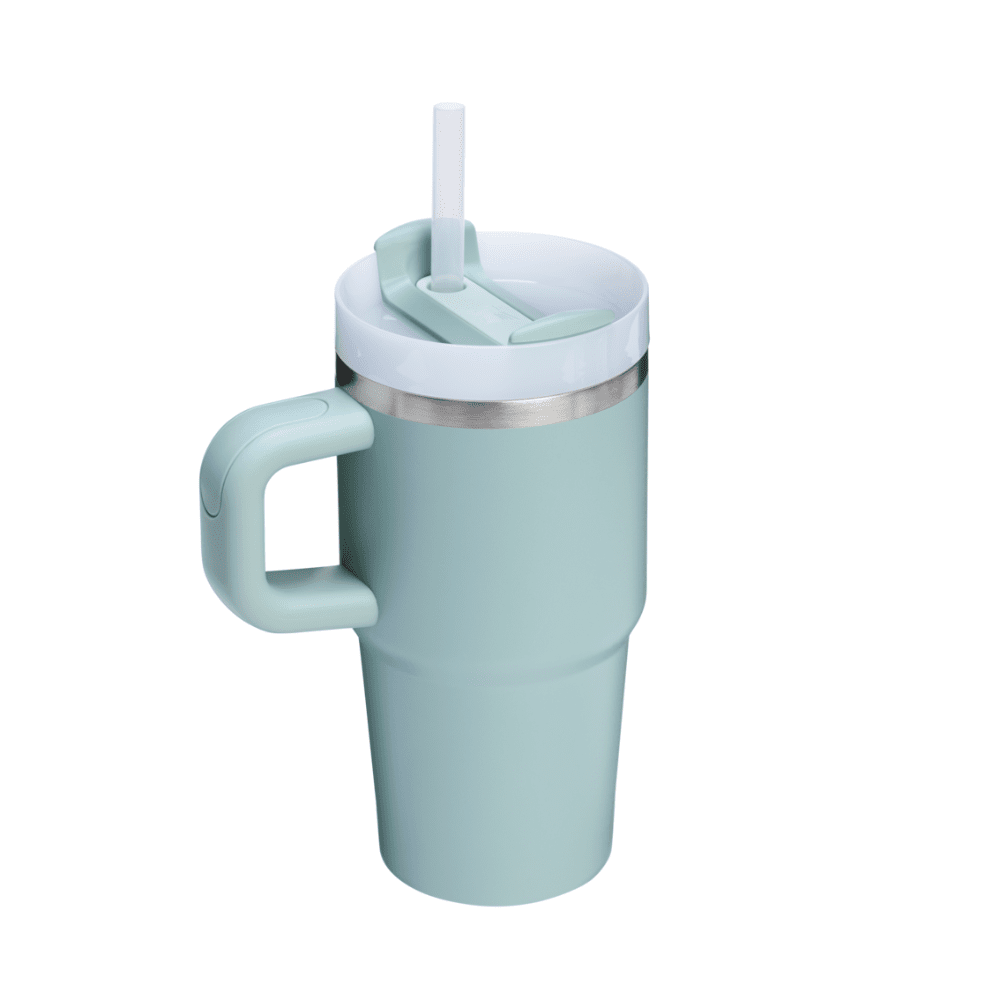 Stanley Quencher H2.0 FlowState tumbler with handle in mint green, 20 oz