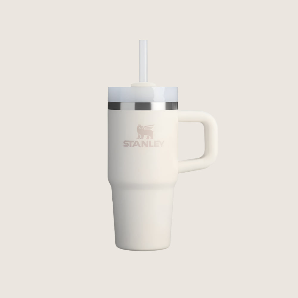 Stanley Quencher H2.0 Flowstate 14 oz tumbler with handle, white stainless steel with straw lid