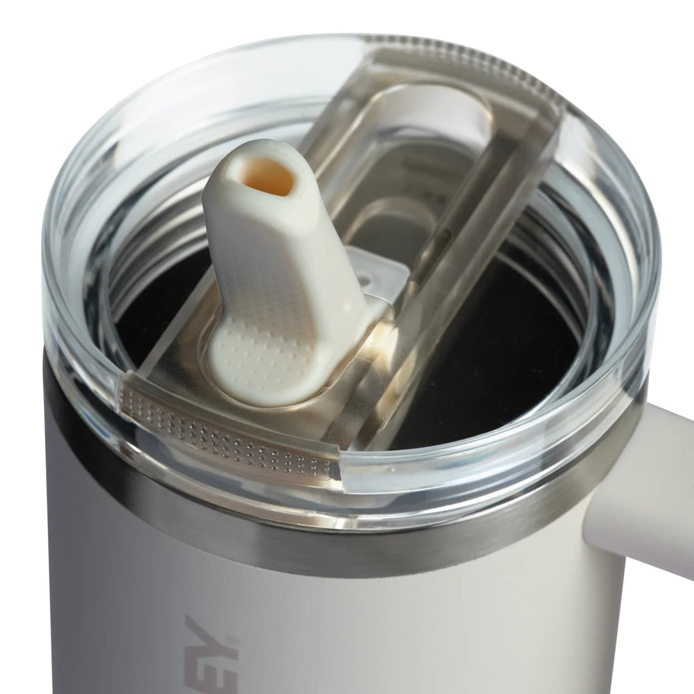 STANLEY The Quencher ProTour Flip Straw Tumbler 30 oz, stainless steel with clear lid, flip straw ready for sipping.