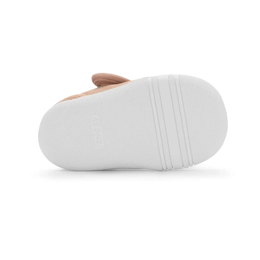 Stonz Cruiser Original Baby Shoes Camel, white sole visible as a toddler’s shoe with grippy bottom.