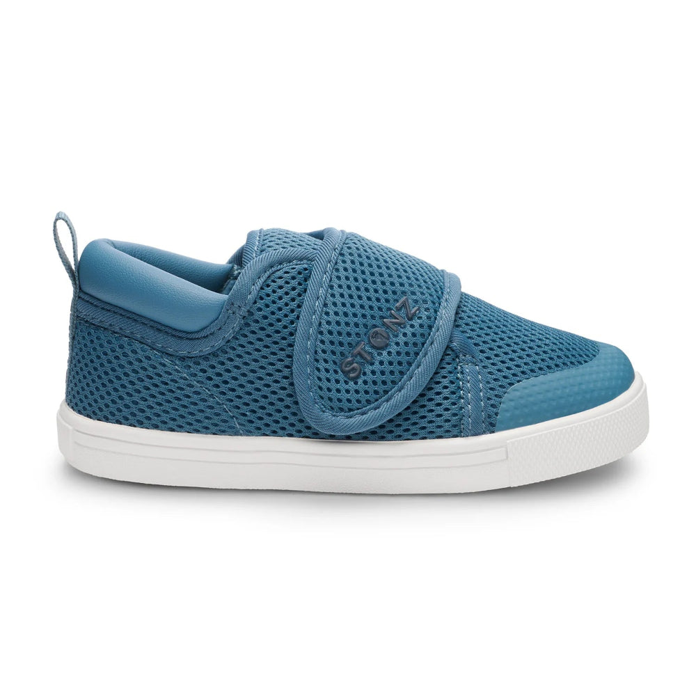 Stonz Cruiser Original Toddler Shoes denim blue with breathable mesh upper and white sole.