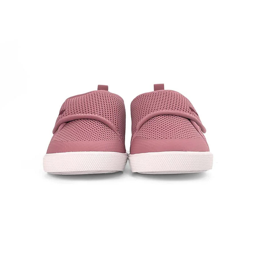 Stonz Cruiser Original Toddler Shoes Dusty Rose: breathable mesh upper, two Velcro straps for easy on/off, white sole.