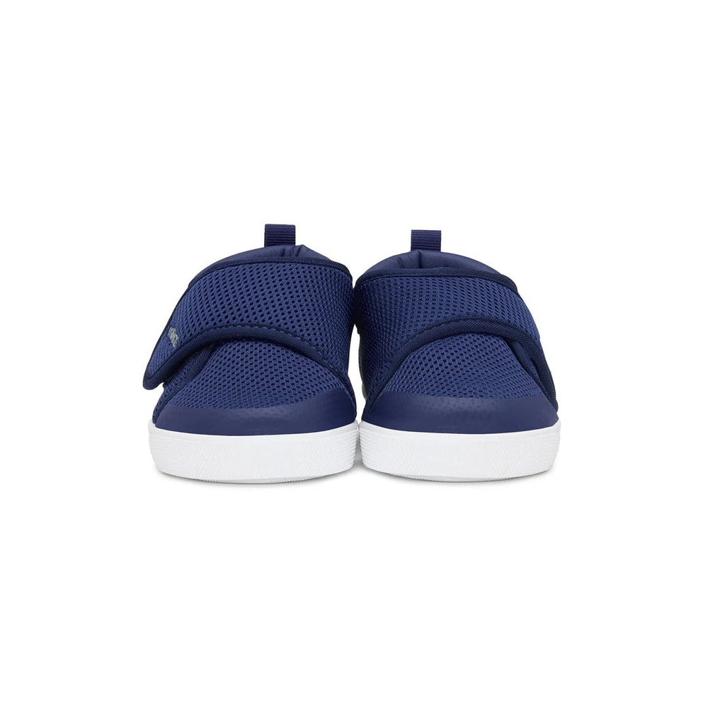 STONZ Cruiser Original Toddler Shoes Navy, navy mesh upper with Velcro straps and white sole.