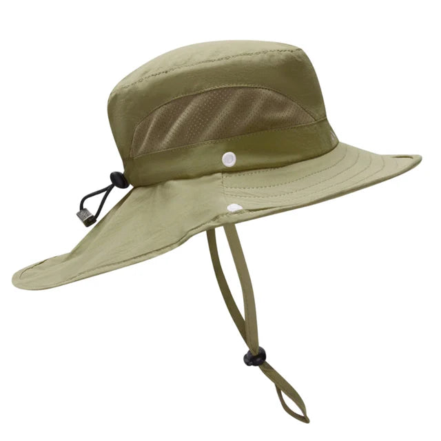 STONZ Stonz Explorer Hat Olive for babies, wide-brim sun hat with adjustable chin strap
