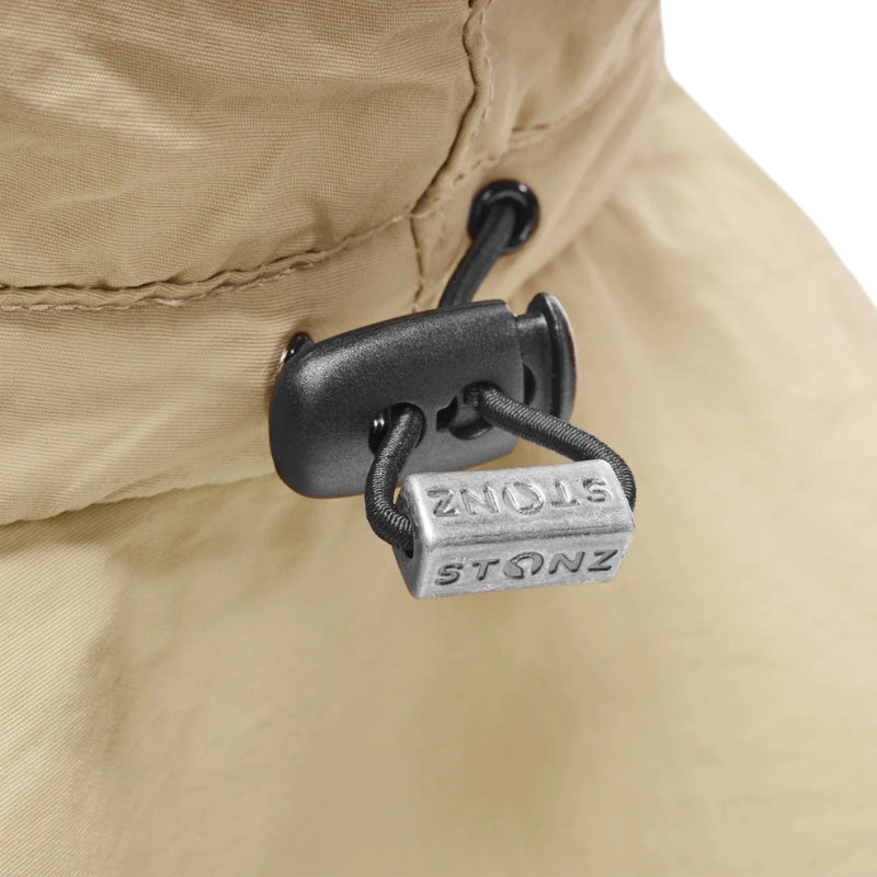 Stonz Explorer Hat Olive for toddlers with adjustable drawcord toggle and olive fabric