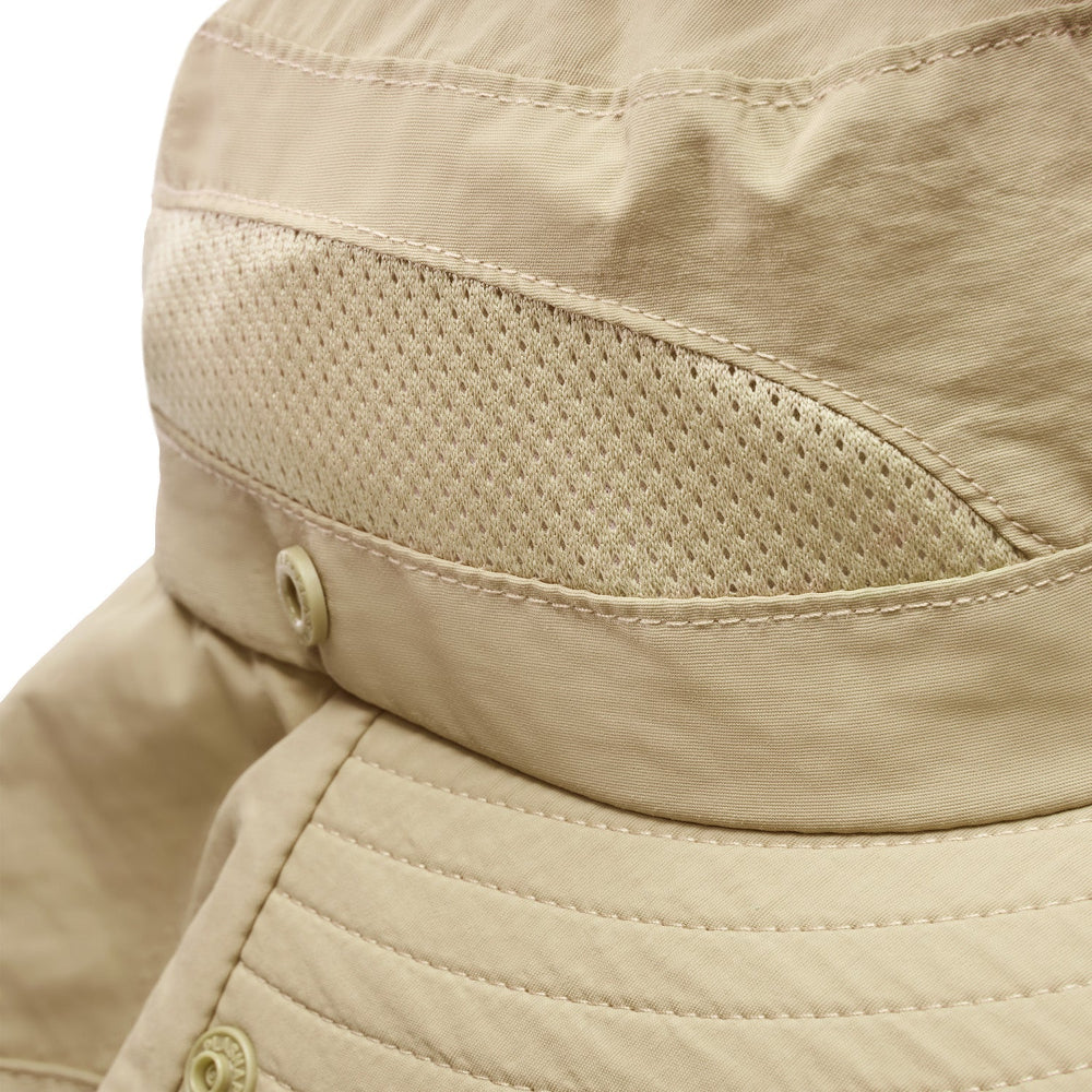 Stonz Explorer Hat Olive baby hat with breathable mesh vent panel and chin snap