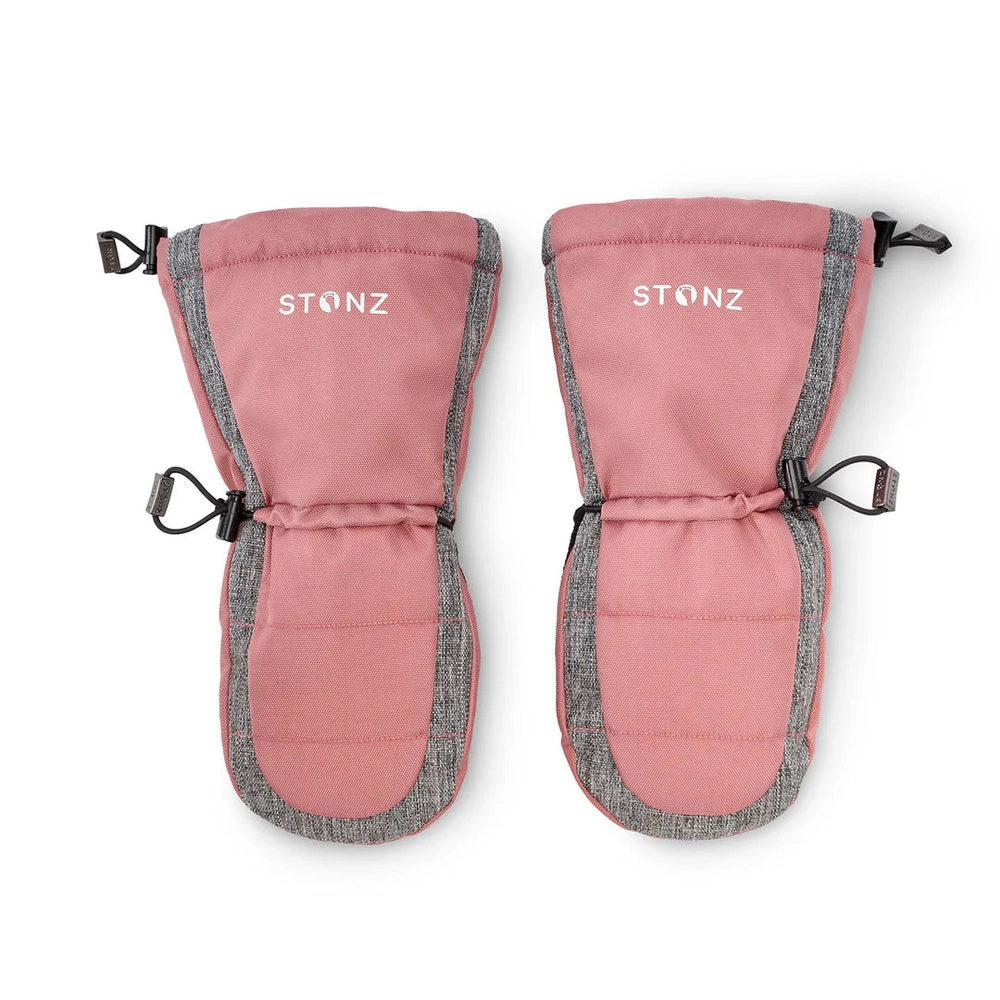 Stonz Kids Mitts Dusty Rose + Heather Grey