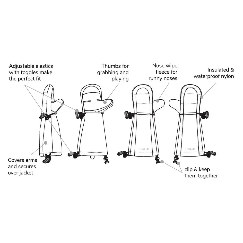 Stonz Kids Mitts Heather Grey