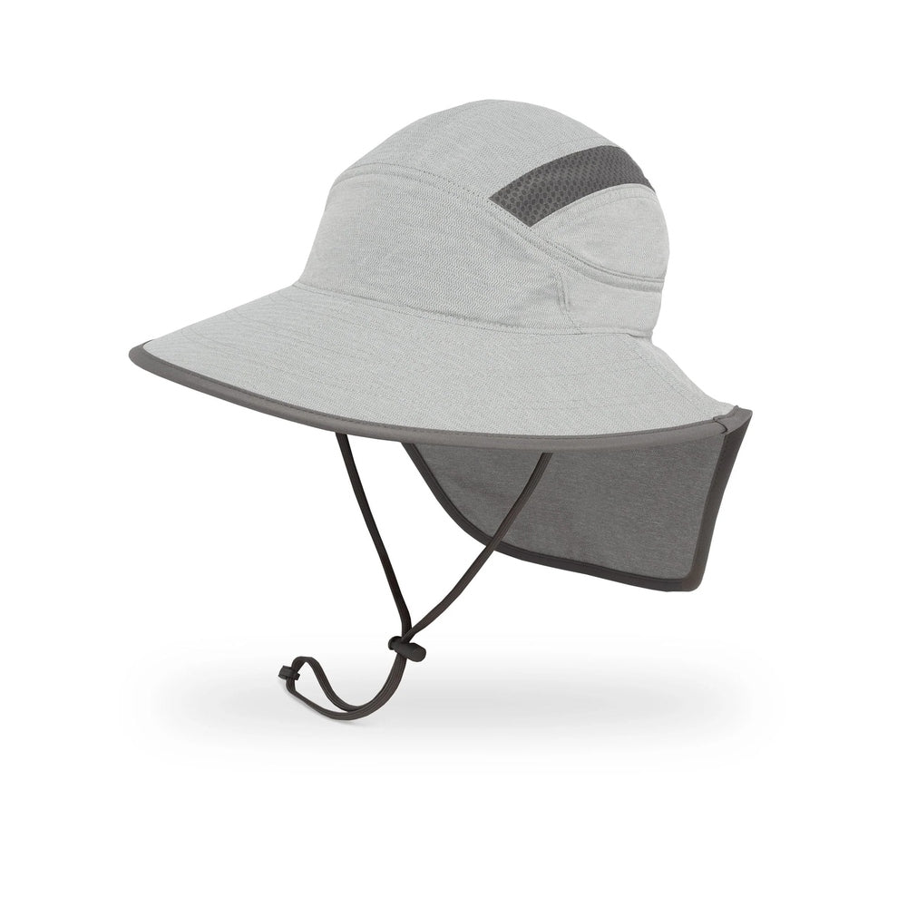 Sunday Afternoons Kids' Ultra Adventure Hat Pumice, light gray sun hat with wide brim and hanging chin strap