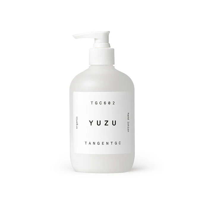 TangentGC Yuzu hand lotion 350 ml with pump in white minimalist bottle