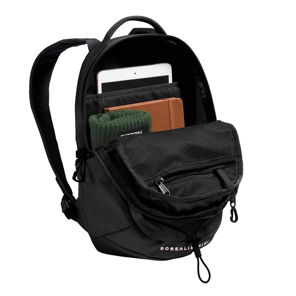 The North Face Borealis Mini Backpack in Black with mesh front pocket