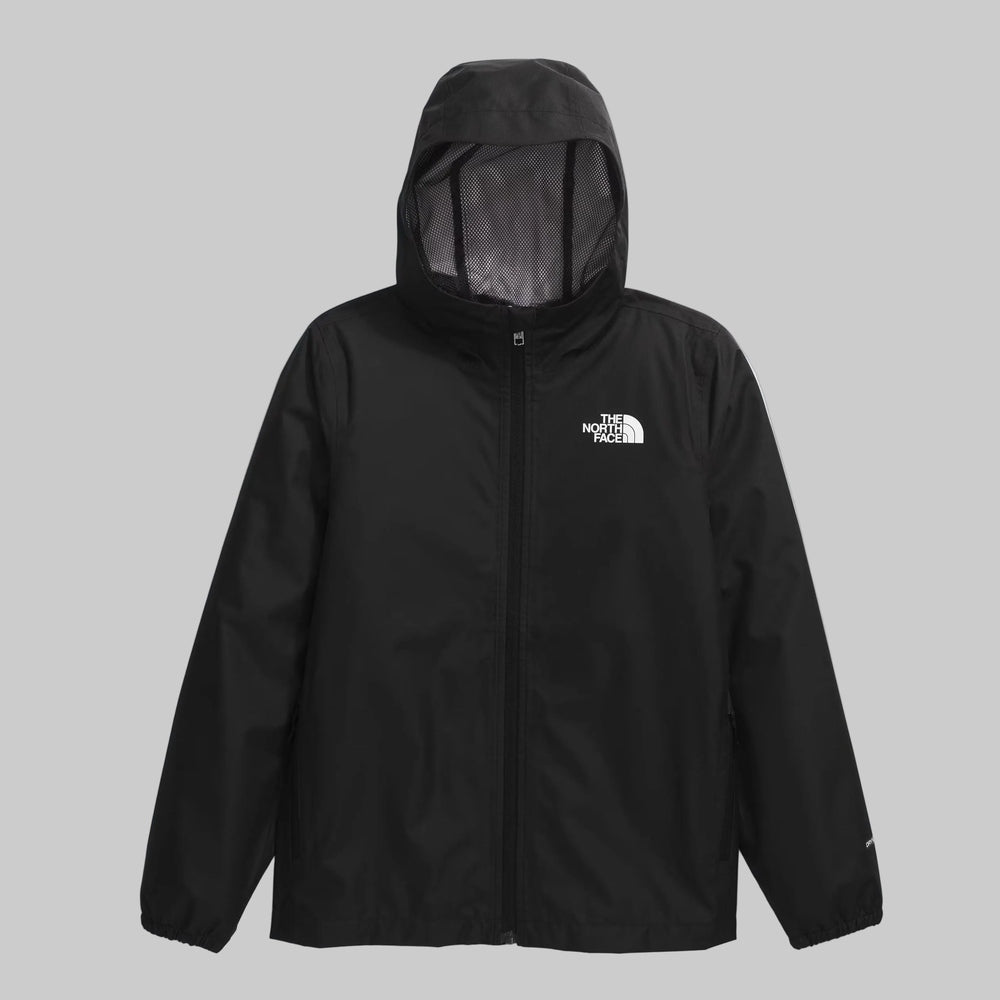 The North Face Zipline Rain Jacket in Black with hood and front zip