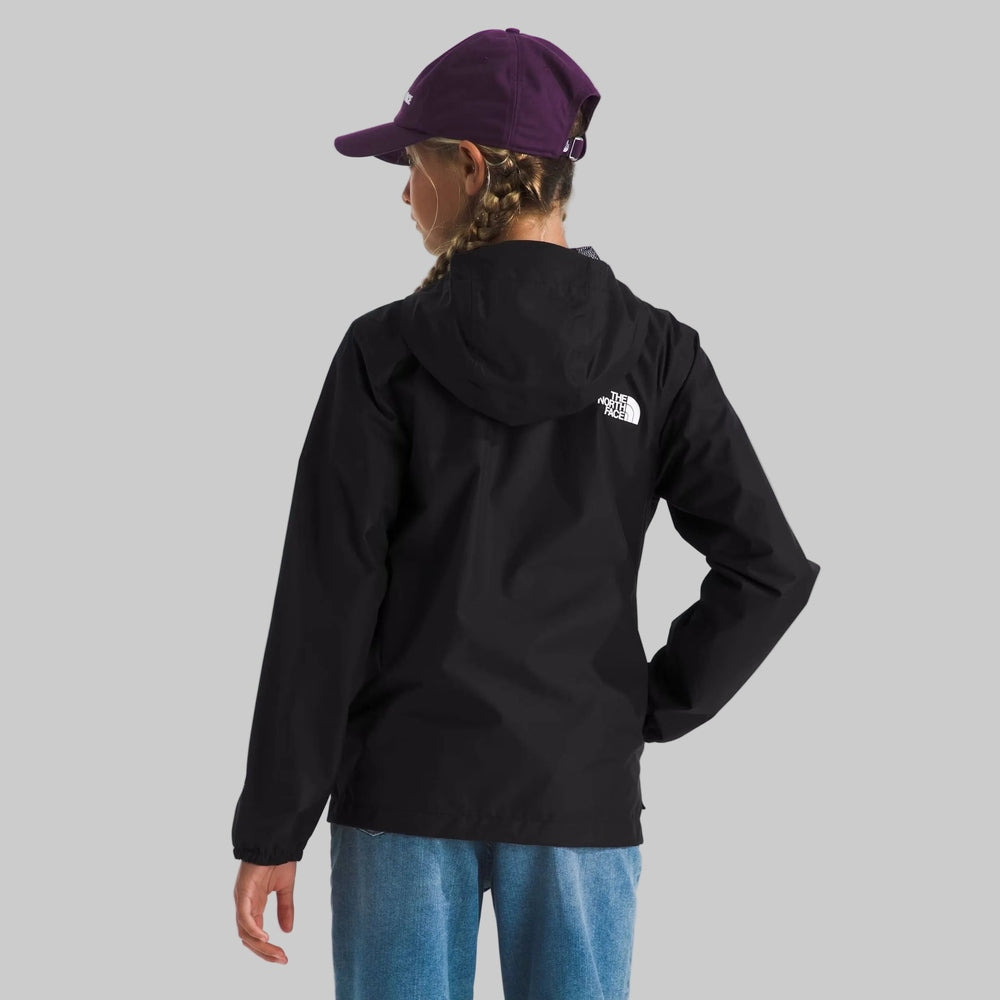 The North Face Zipline Rain Jacket in Black hooded rear view