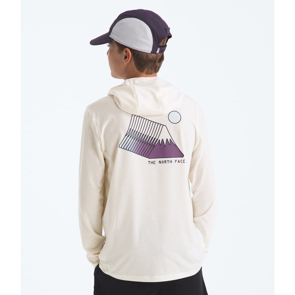 The North Face Boys' and Girls' Adventure Coastal Climb Hoodie White Dune graphic back view