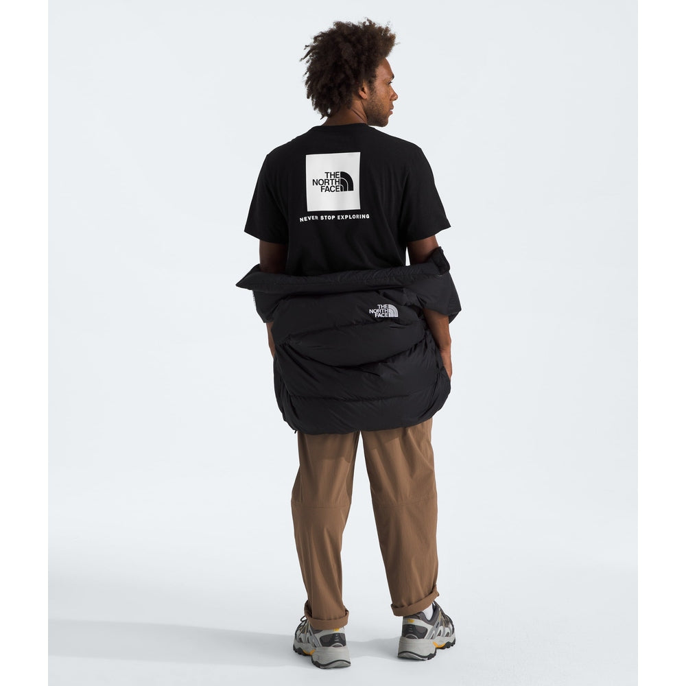 The North Face Men's Evolution Box NSE Regular Short-Sleeve Tee TNF Black TNF White back lifestyle view