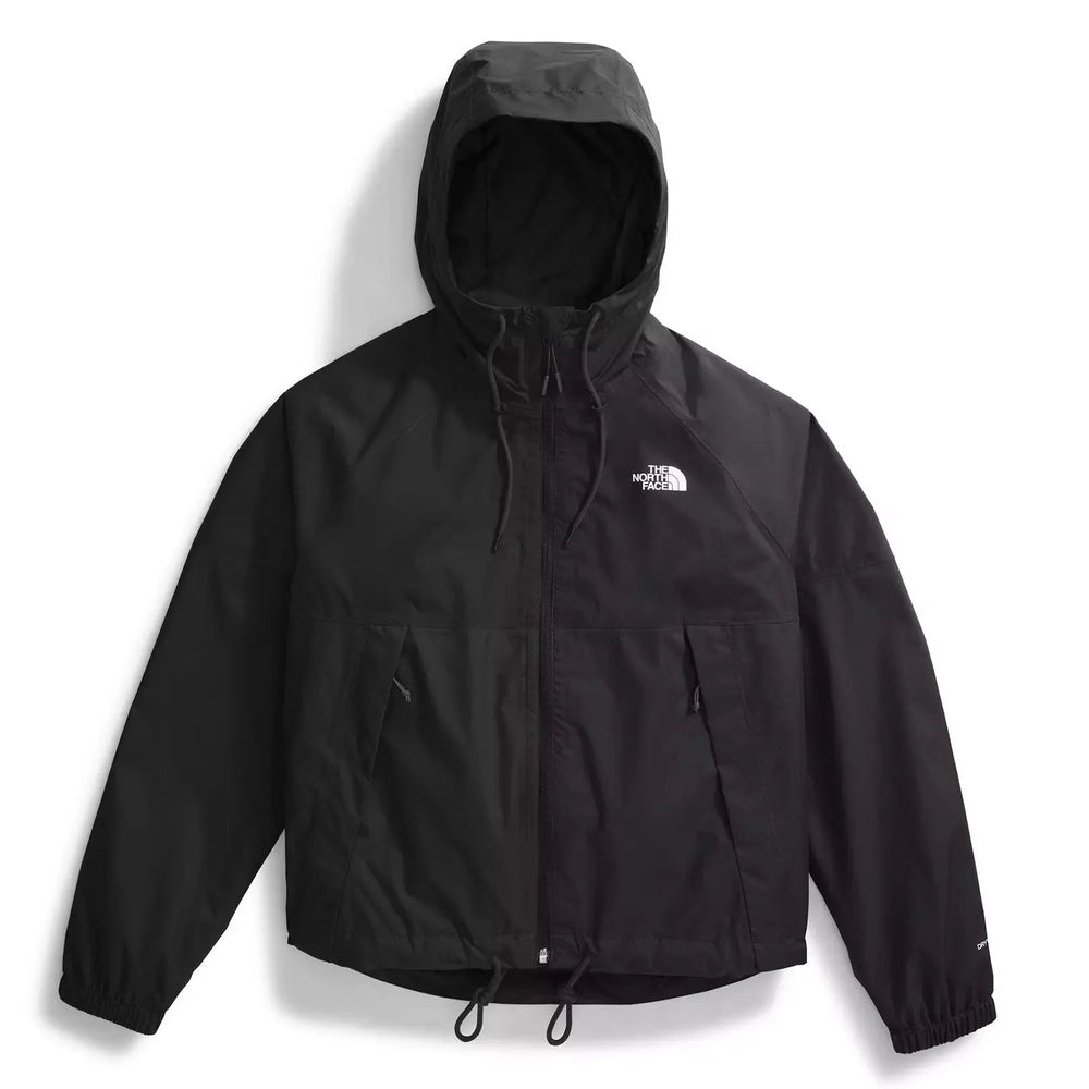 The North Face Women's Antora Rain Hoodie Jacket in TNF Black front view