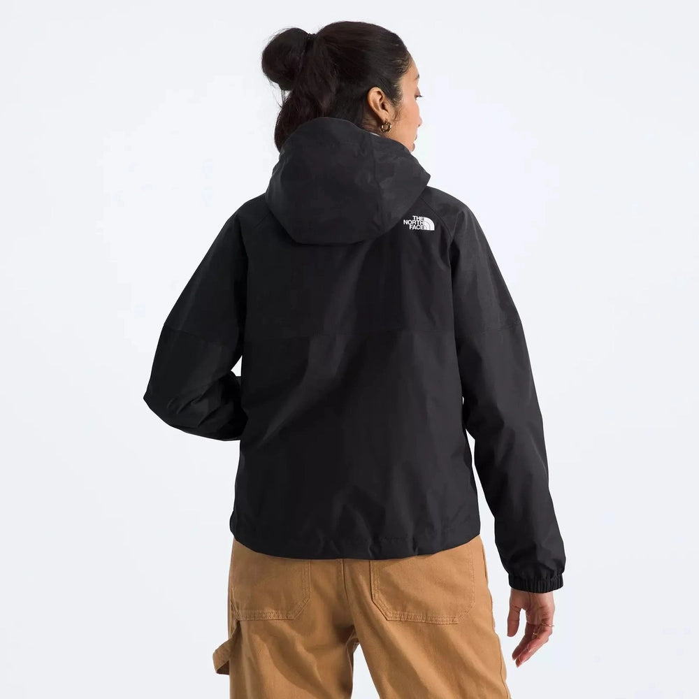 The North Face Women's Antora Rain Hoodie Jacket in TNF Black back view