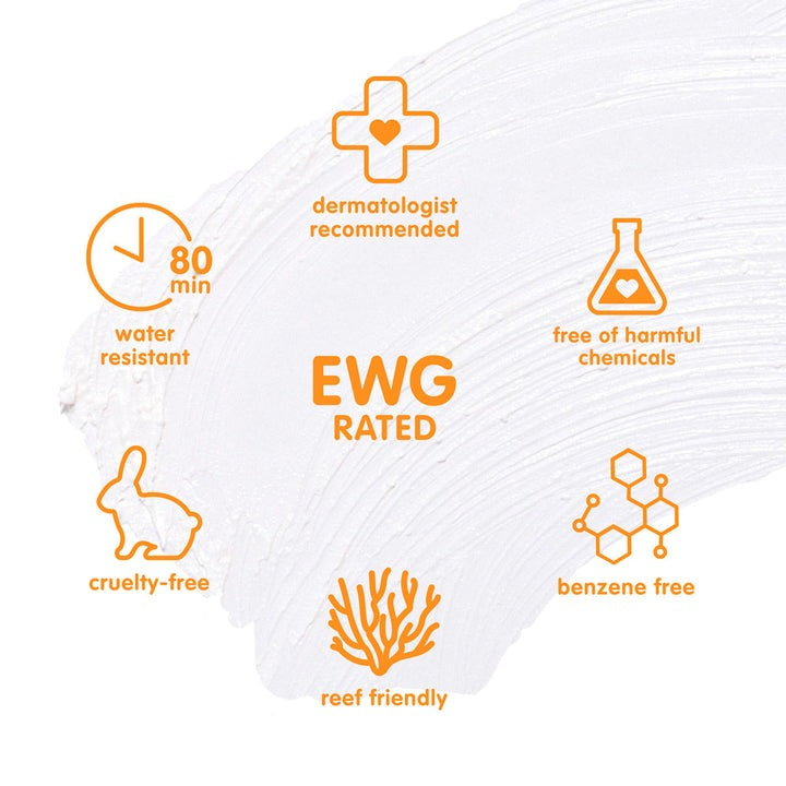 Think Kids mineral-based sunscreen stick SPF30, 18.4g; water resistant, reef friendly, dermatologist recommended, benzene free, cruelty-free.