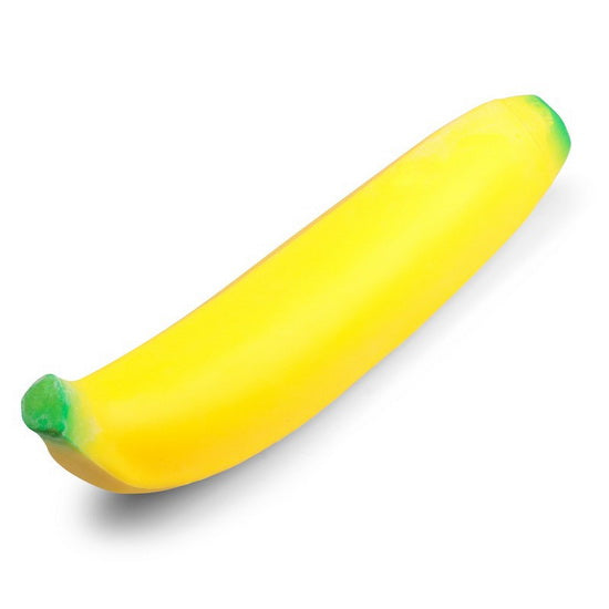 TOBAR anti-stress banana toy, bright yellow rubber stress-relief toy