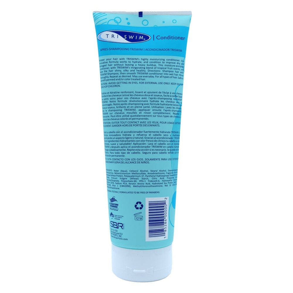 Triswim Conditioner 251 ml in blue bottle by TRISWIM, baby hair care conditioner.