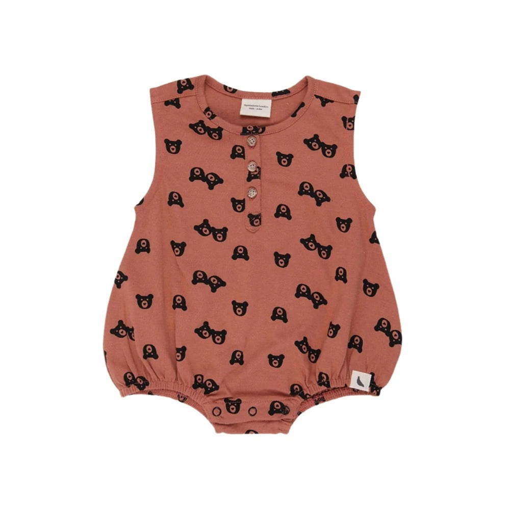 Turtledove London Two Bears Bubble Romper Sunset