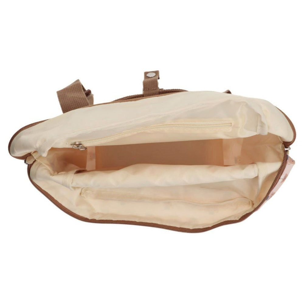 Tutete children's school backpack, beige fabric with zipper closure and roomy interior