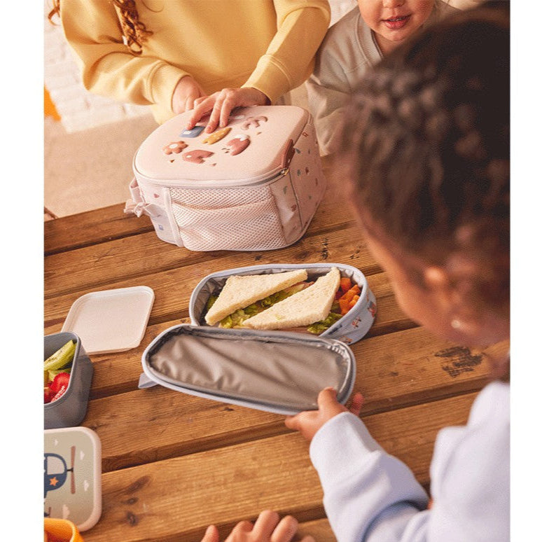 Tutete Kids 3D Thermal Snack Bag pale pink cartoon print lunch bag for kids