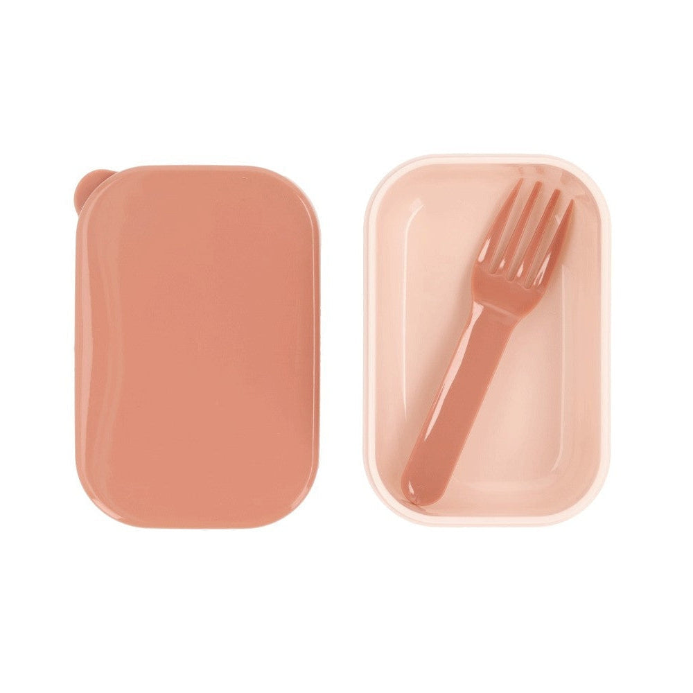 Tutete kids pink bento lunch box with lid and matching fork included