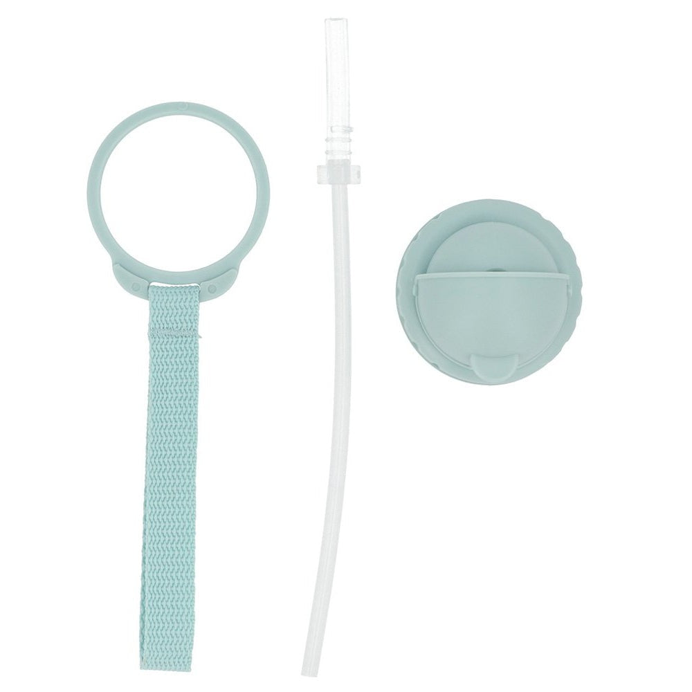 Tutete kids Tritan water bottle 500 ml with light blue strap and detachable straw cap