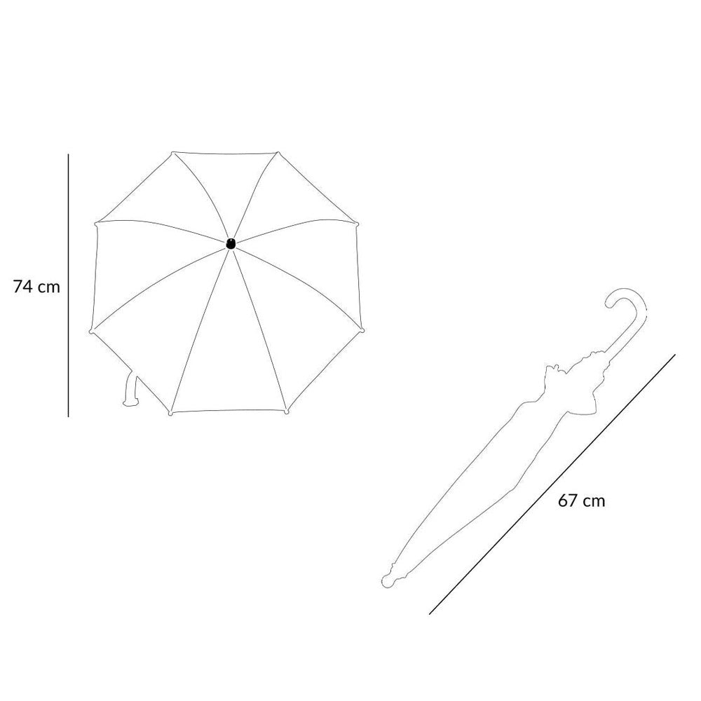 Tutete kids umbrella, 74 cm, open with curved hook handle
