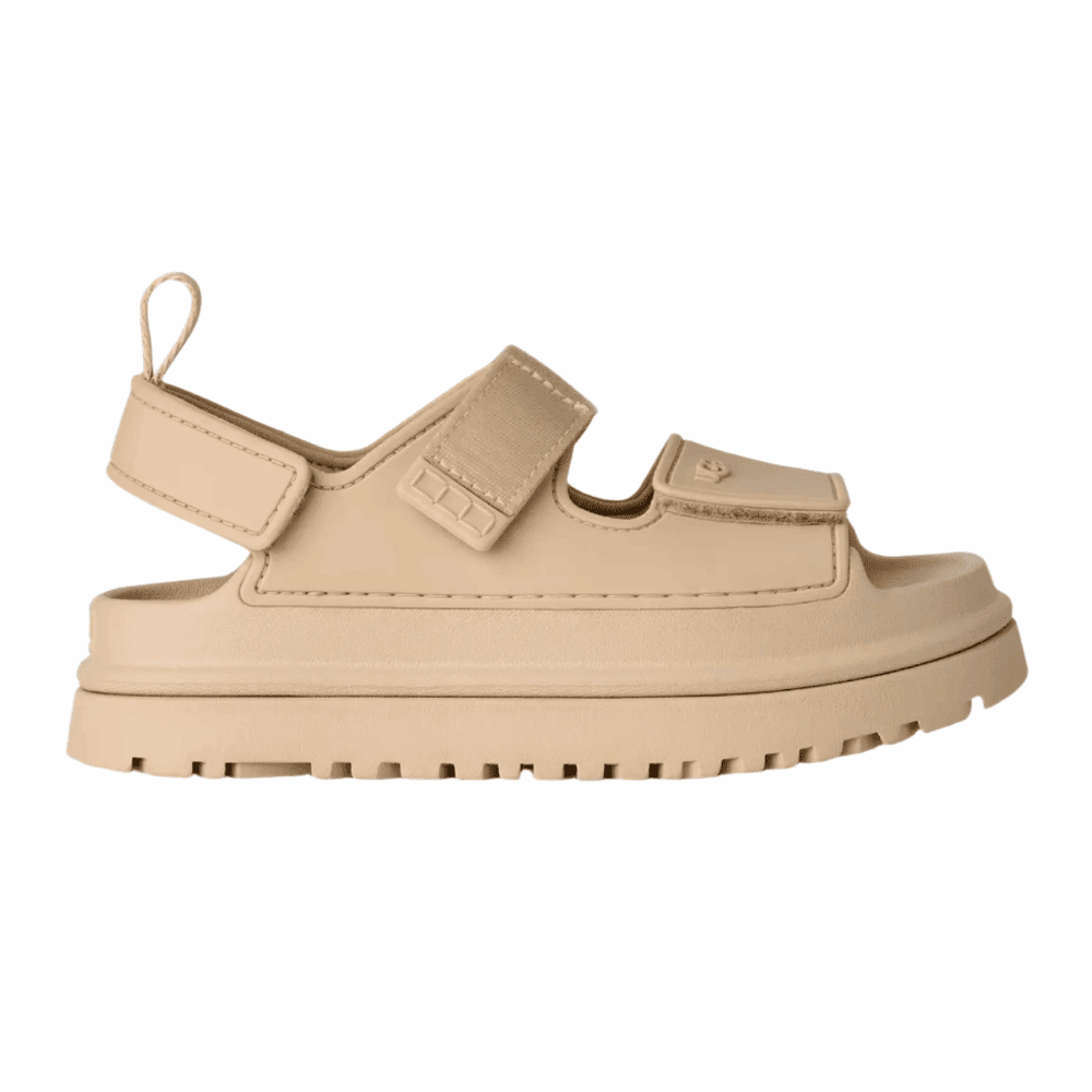 UGG Kids Goldenglow sandal sea salt beige with adjustable strap and chunky platform sole