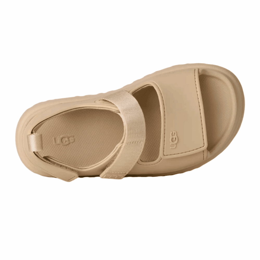 UGG Kids Goldenglow sandal in sea salt beige with adjustable Velcro strap
