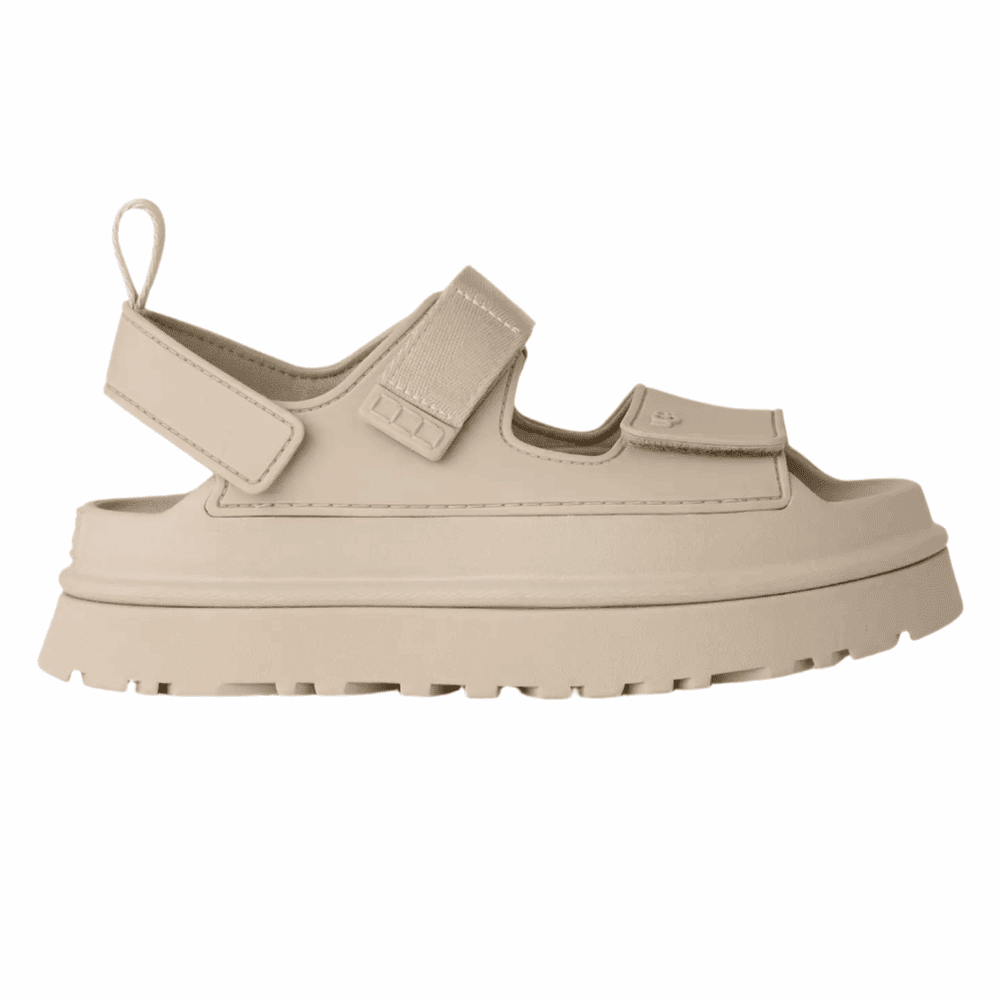 UGG women's Goldenglow sandals in Sea Salt beige with a chunky platform sole