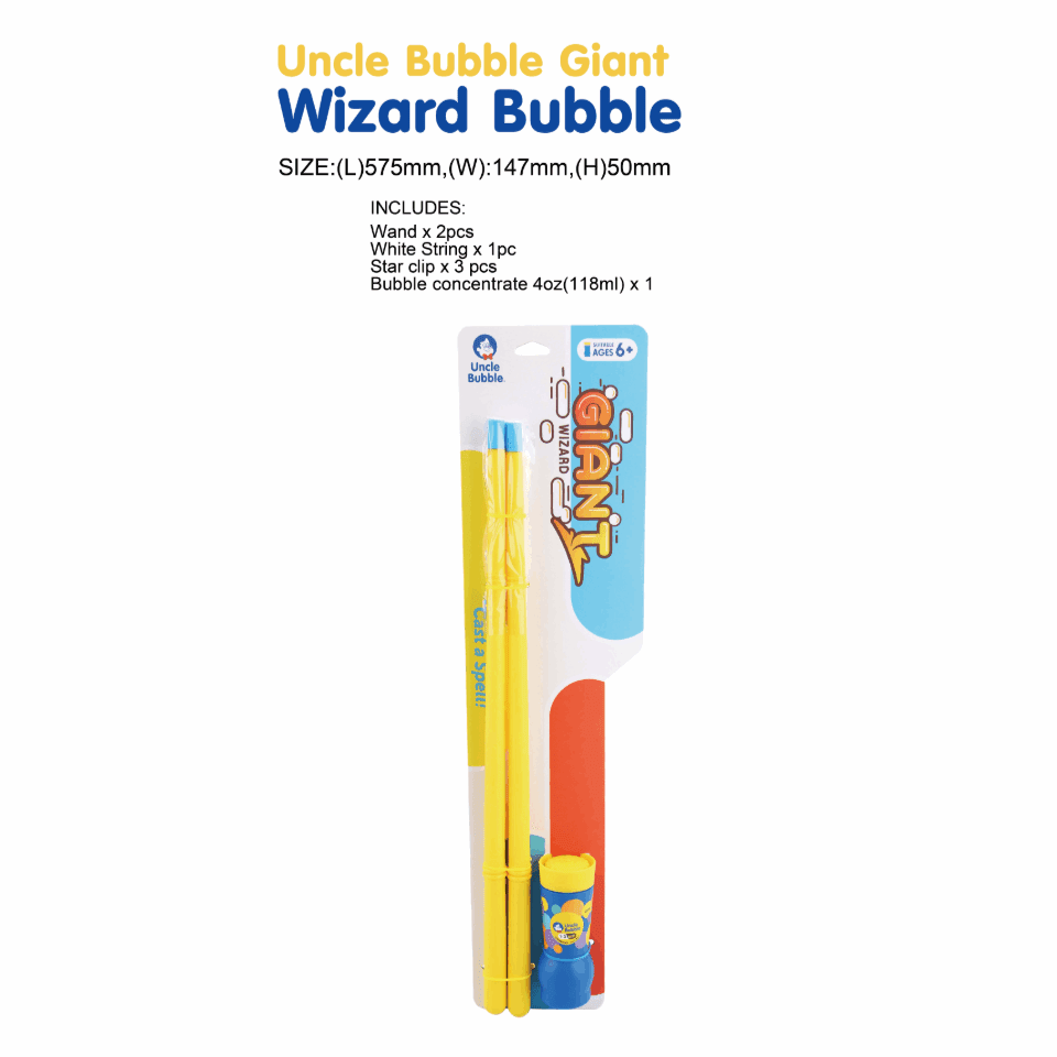 Uncle Bubble Giant Wizard With 4 oz Concentrate Bubble Solution