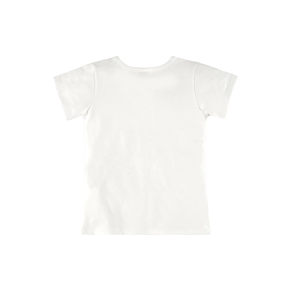 Up Baby Girl Short Sleeve Cotton Blouse White