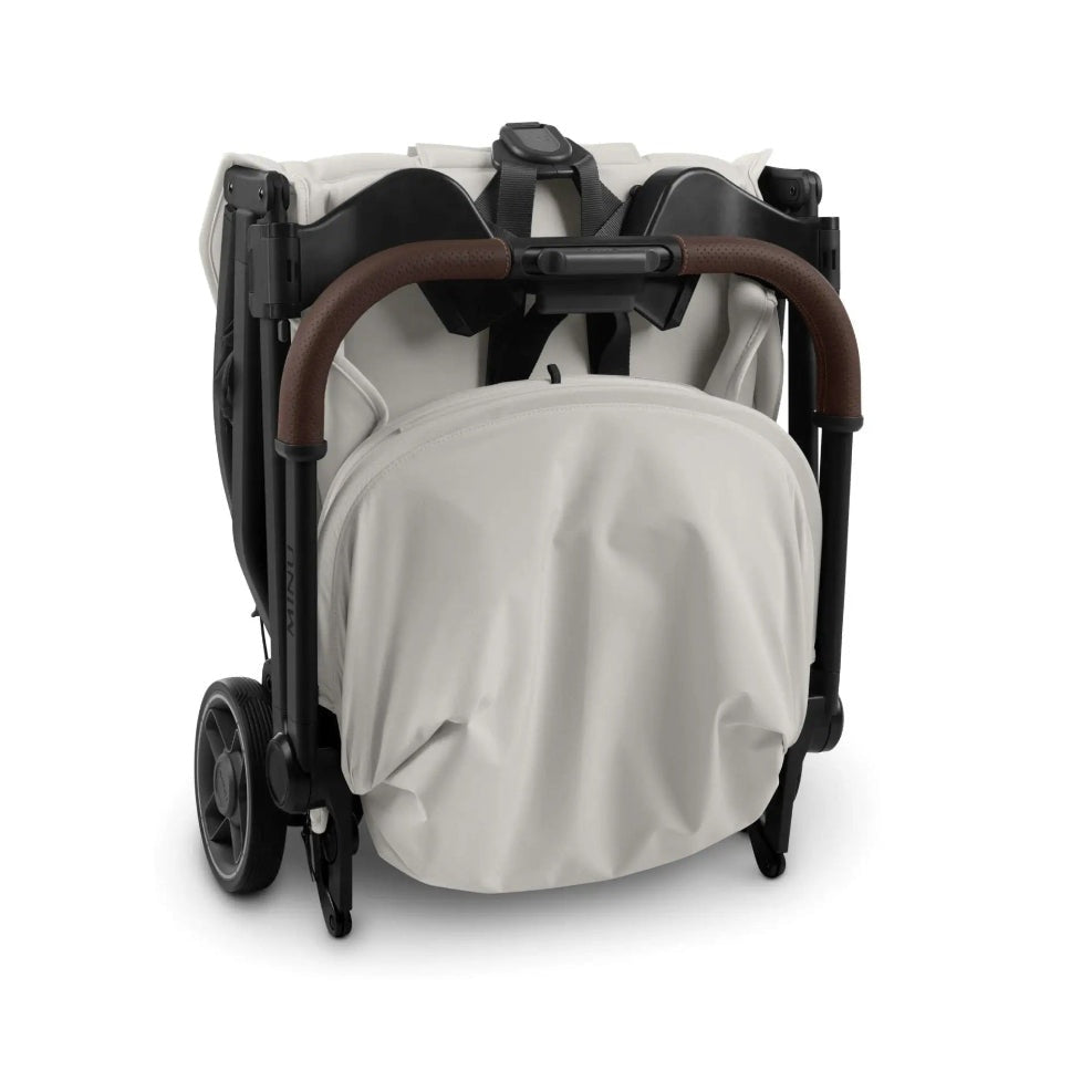 Uppababy Minu V3 adapters for Maxi-Cosi, Nuna, Cybex and Besafe infant seats, black frame with brown grip bars